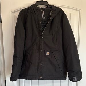 Carhartt Women’s Black Hooded Coat - XL (16/18)